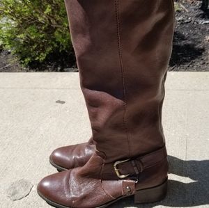 Knee high soft leather dress boots